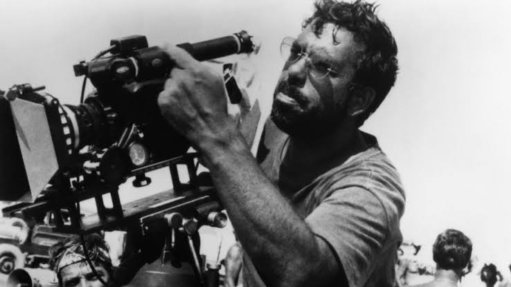 Francis Ford Coppola operating a camera on the set of Apocalypse Now